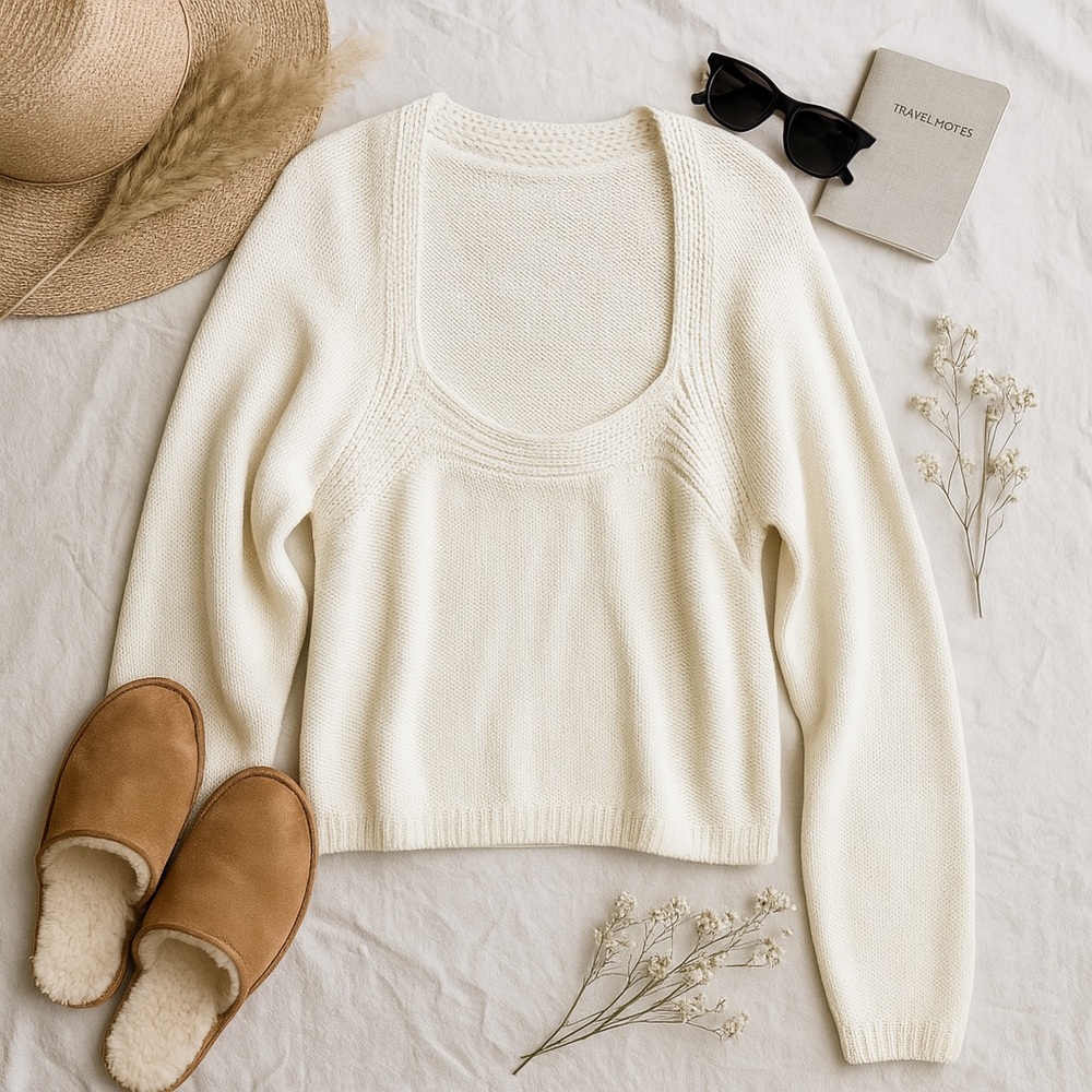 Express Cream Knit Pullover Size Large NWT